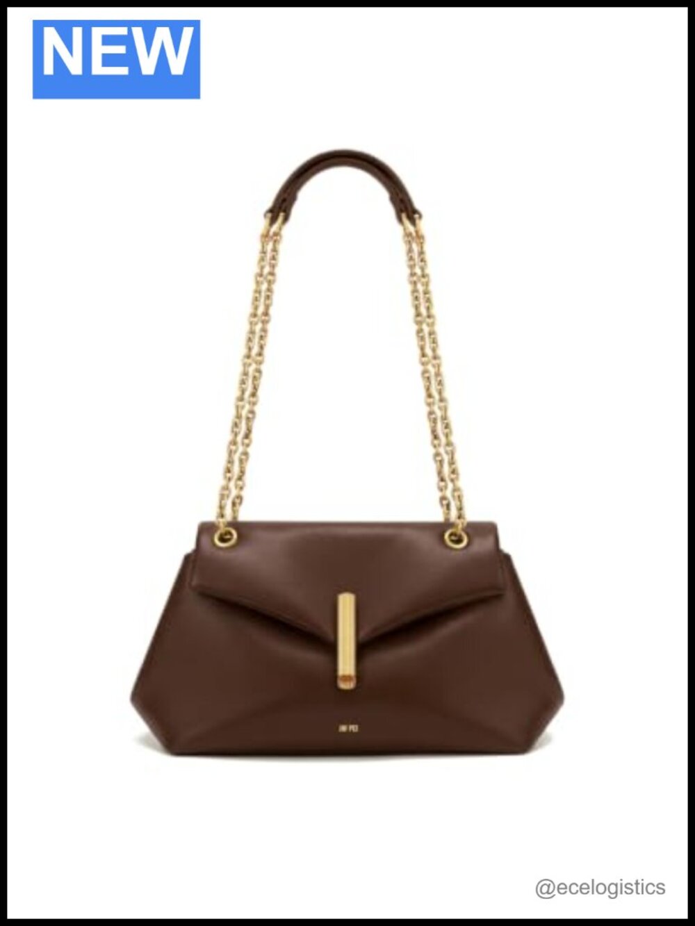Vegan Leather Chain Flap Shoulder Bag Satchel Twist Lock Crossbody